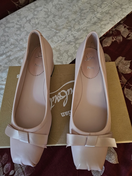 Christian Louboutin Shoes - Christian Louboutin Nude Pink Bow Ballet Flats